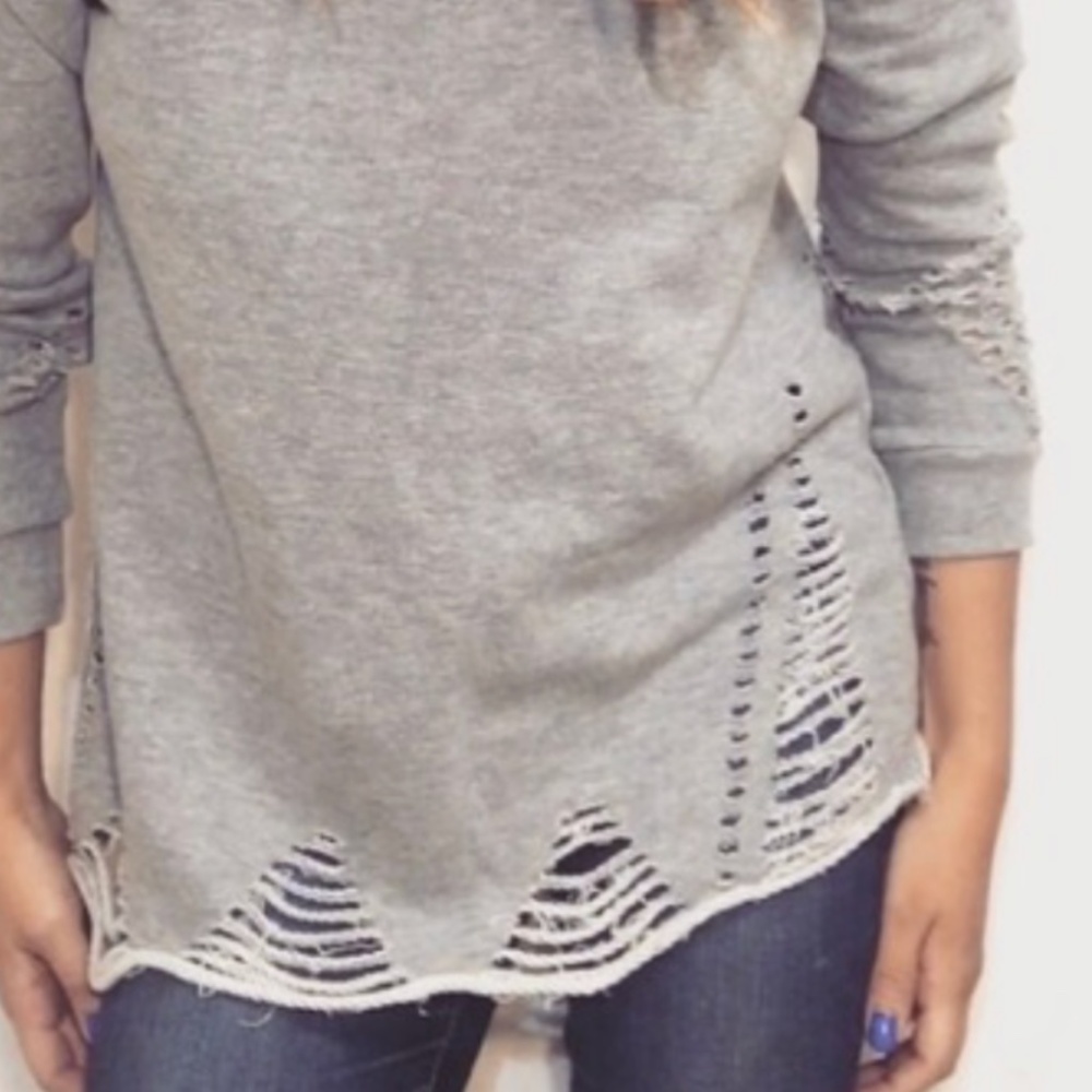 Anthropologie Pepin distressed sweatshirt. Worn about 4x . Retail 150